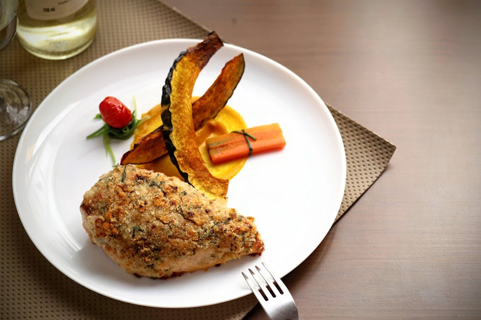 Kylling med pekannøttkruste og druer