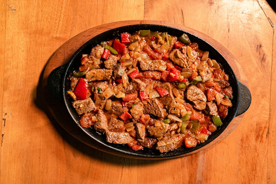 Enkel gryte med italiensk pølse og paprika