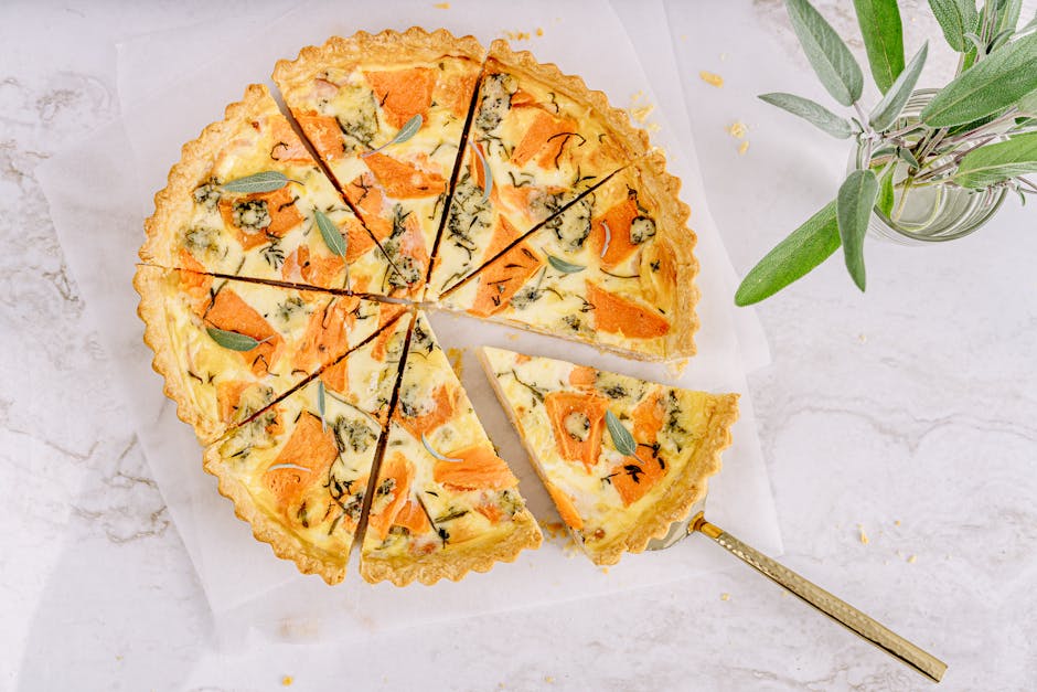 Quiche med romanesco og sopp