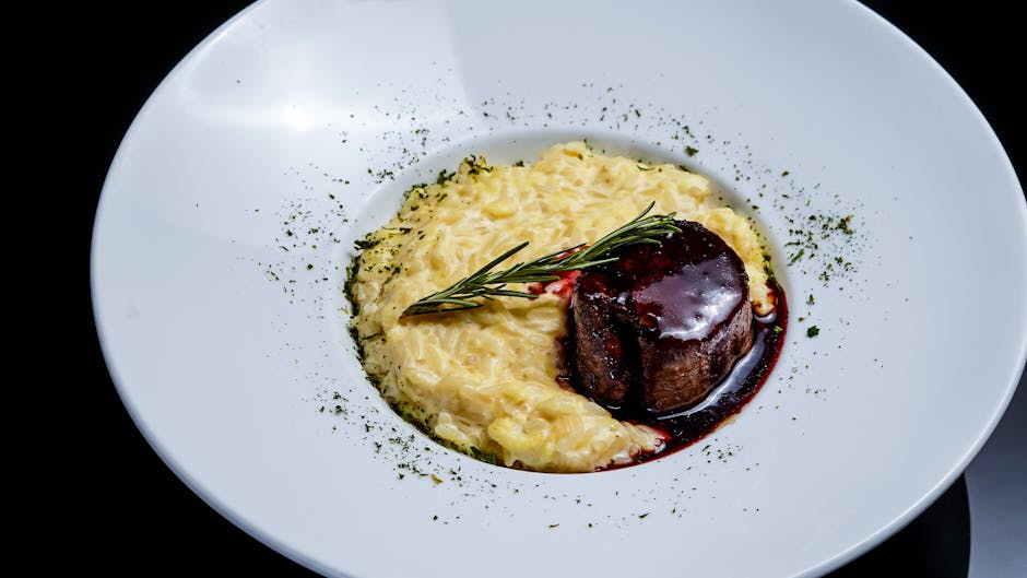 Risotto med duerter og pulled svinekjøtt