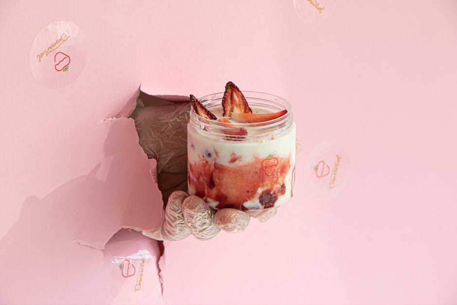 Jordbær- og sjokoladekrem med yoghurt