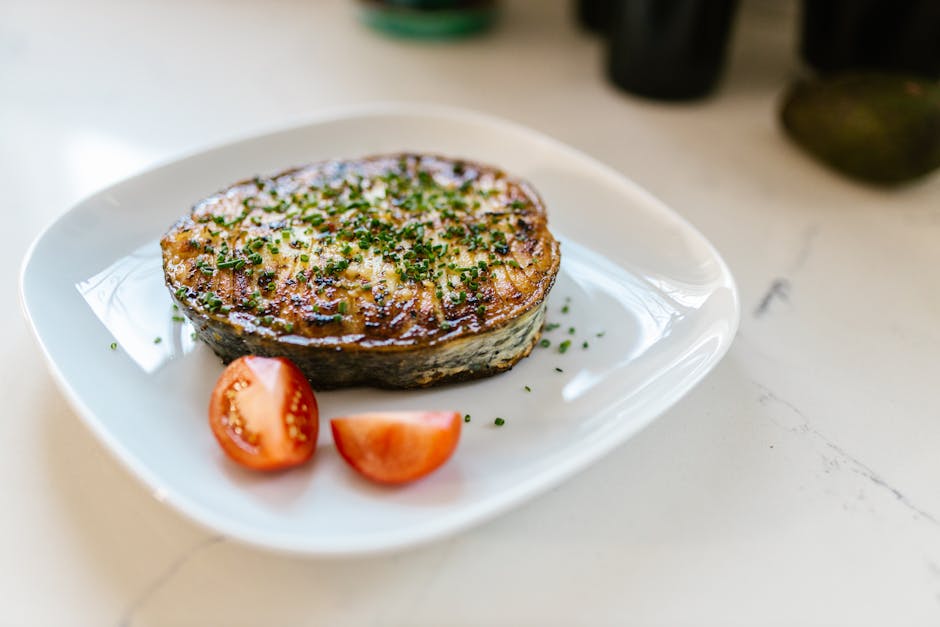 Bakt amberjack med majones og sjømatkrydder