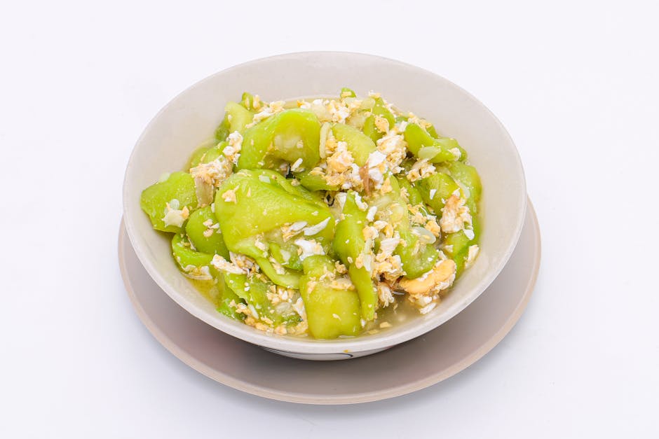 Bittermelon, squash og eggerøre