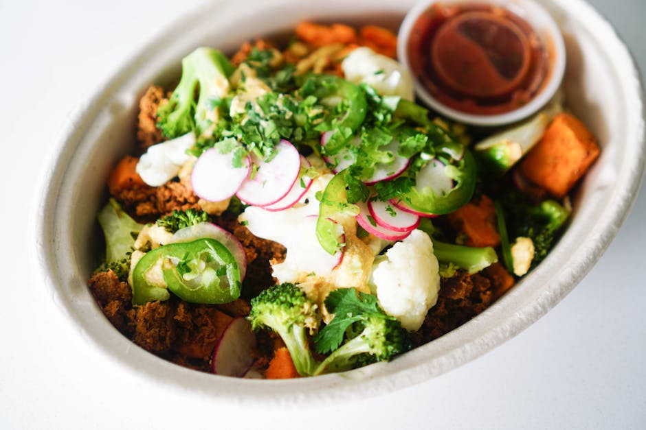 Falafel-hash med søtpotet og blomkål