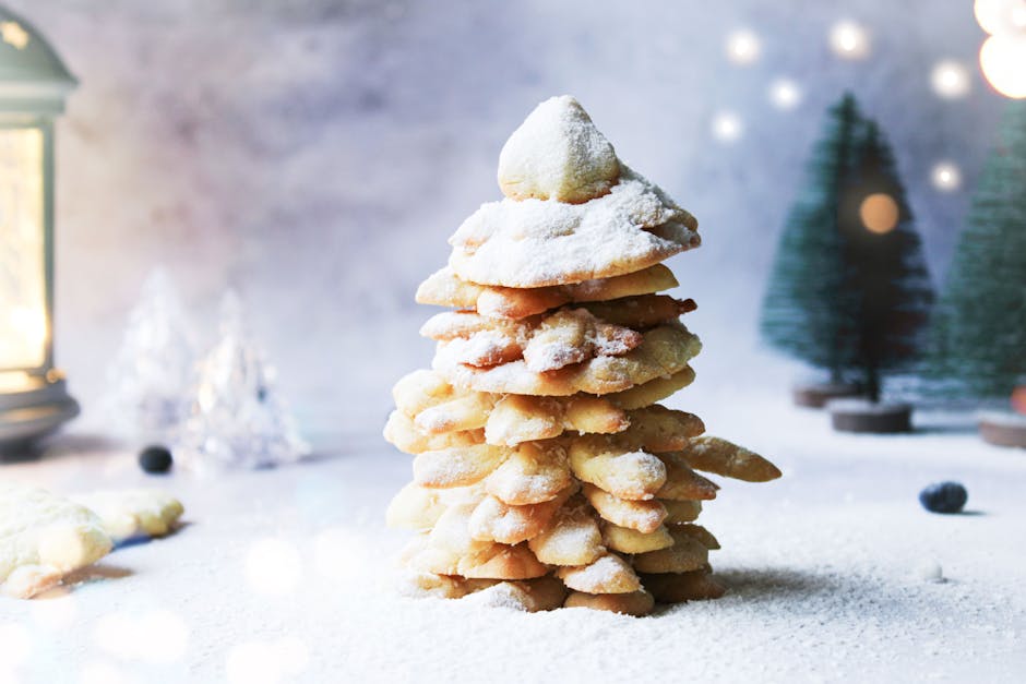 Julecroquembouche med vaniljekrem og sjokoladesaus