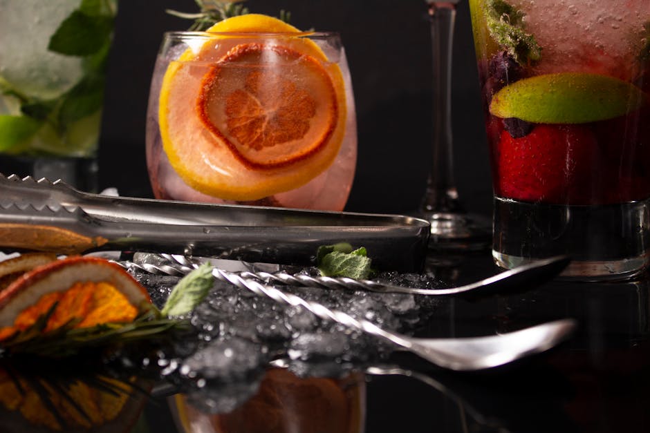 Bourbon Punch med rosa grapefrukt og mynte