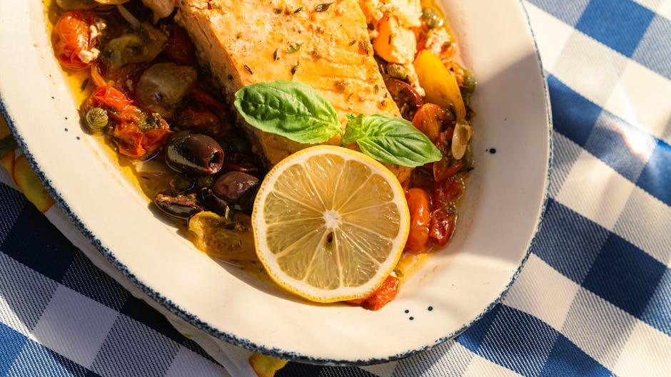 Grillet kveite med sitron- og basilikumvinaigrette