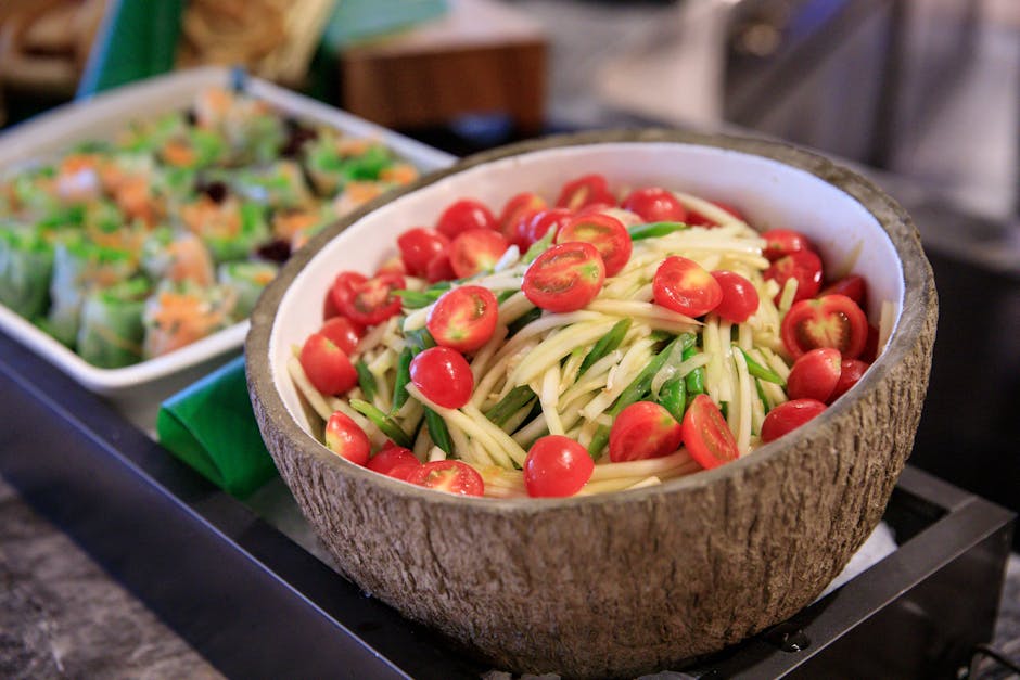 Frisk salat med papayadressing