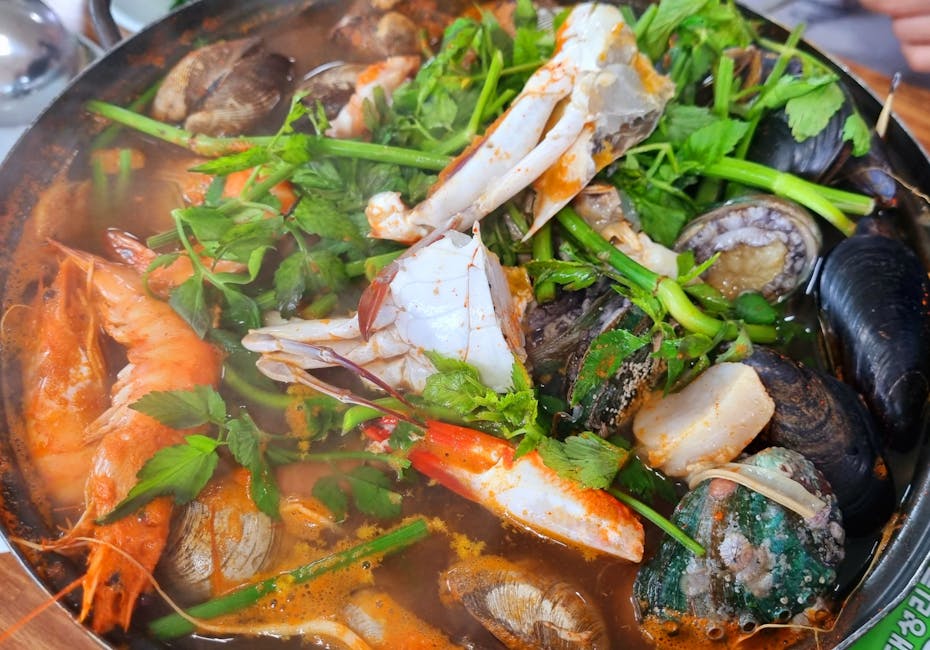 Røstet skalldyr med koriander, fennikel og sitrus