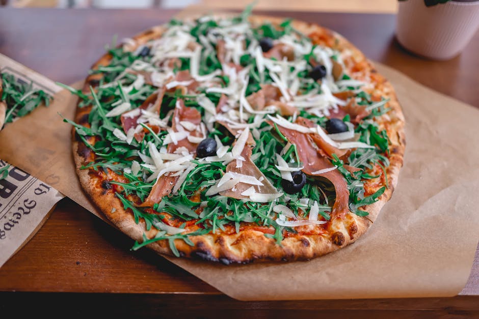 Tortillapizza med ruccola og prosciutto