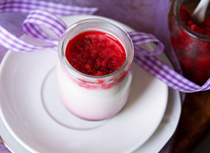 Panna Cotta med frisk bringebærsaus
