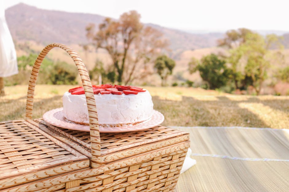 Jordbærkurvkake med appelsin og krem