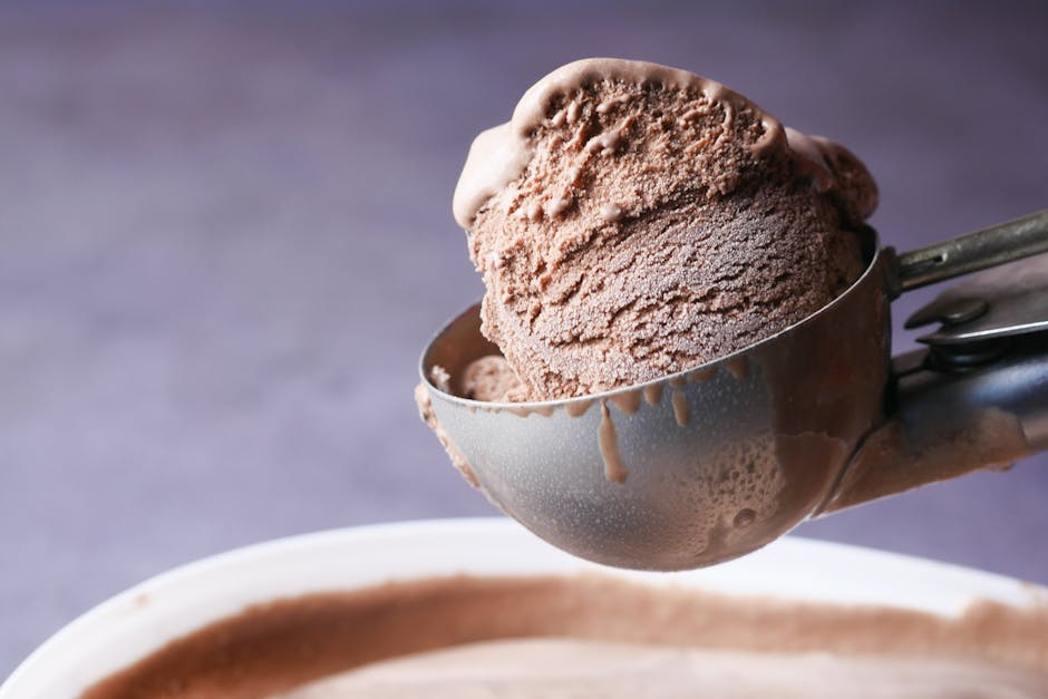Hjemmelaget sjokolade-malt iskrem