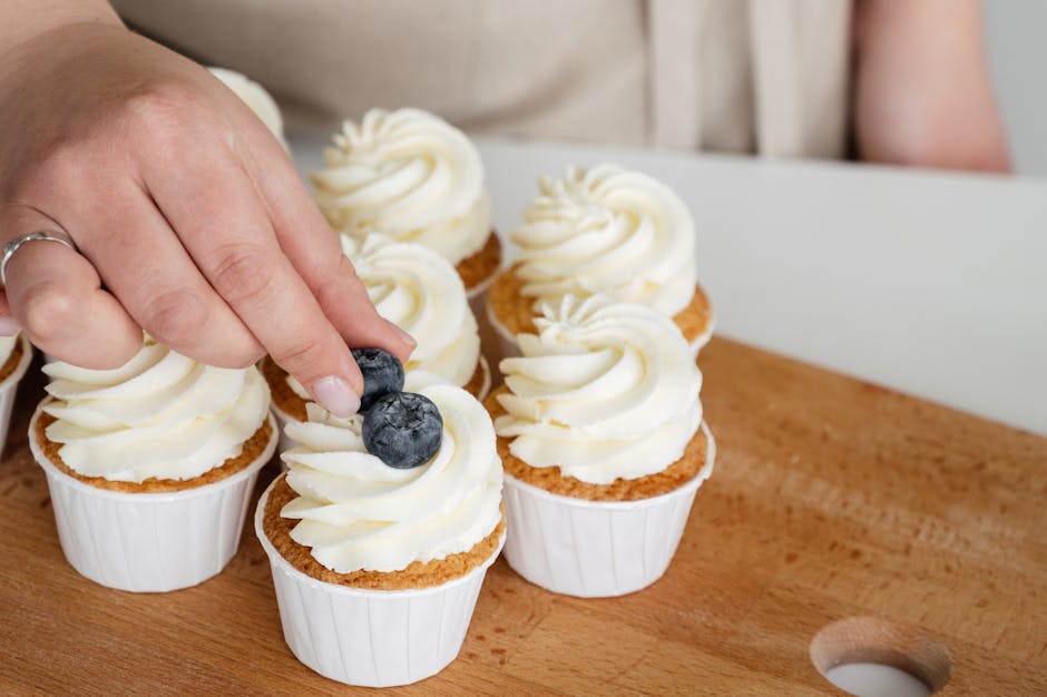 Klassiske hvite cupcakes
