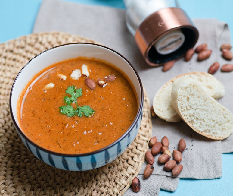 Kremet afrikansk søtpotet- og peanøttsuppe