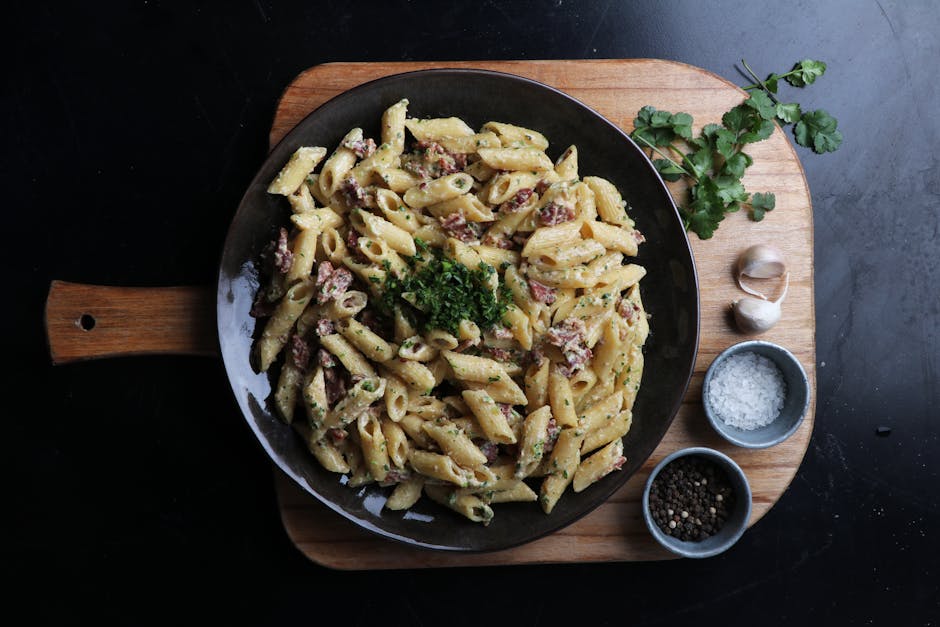 Pasta med hvitløk, chili og persille