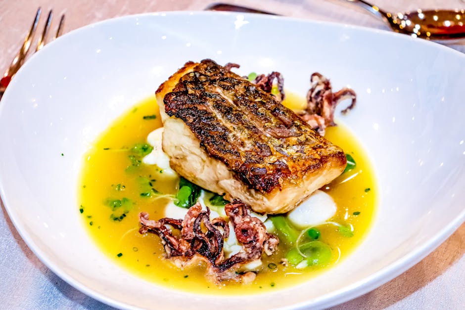 Stekt mahi-mahi med grønn gazpachosaus