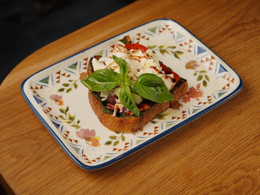 Tomattoast med fersken, mozzarella og mynte