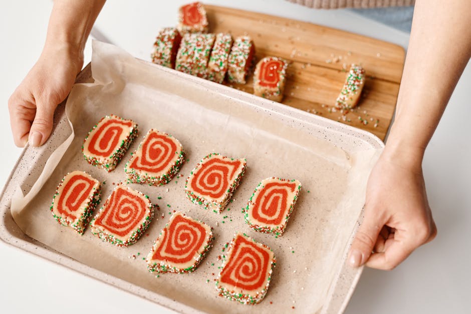 Pinwheel-kjeks med vanilje og sjokolade