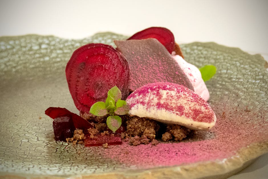 Sjokolade- og plommemarquis med Armagnac-crème anglaise