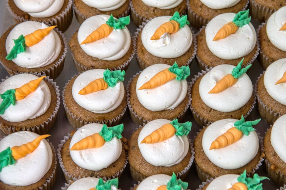 Saftige gulrot- og havremuffins med kremostfyll