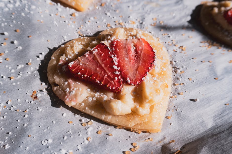 Jordbær shortbread hjertekjeks