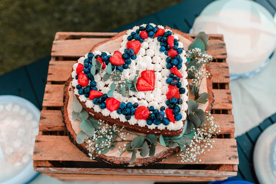 Romantisk sjokoladekake med bær og likør