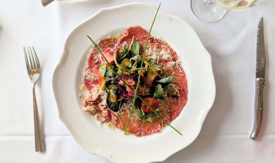 Francescas squashcarpaccio med ruccola og parmesan