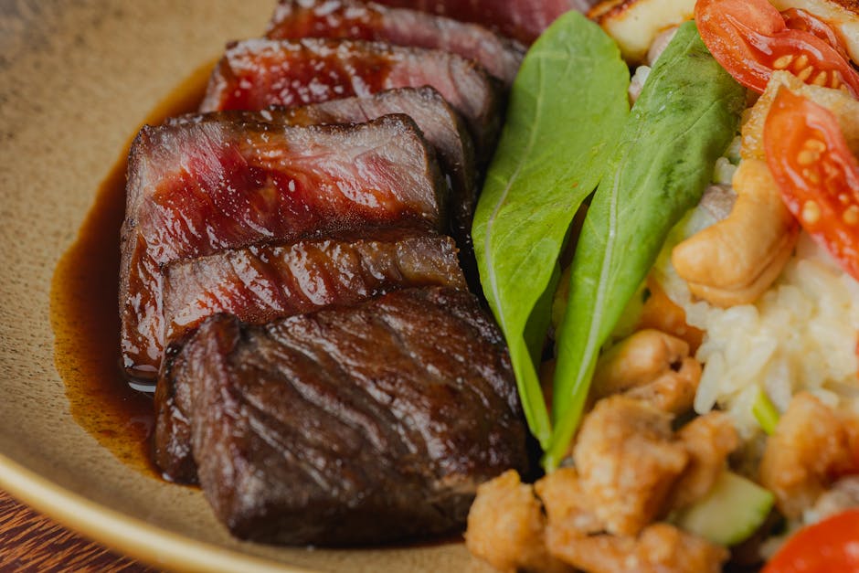 Biff Negimaki med broccolini og ris