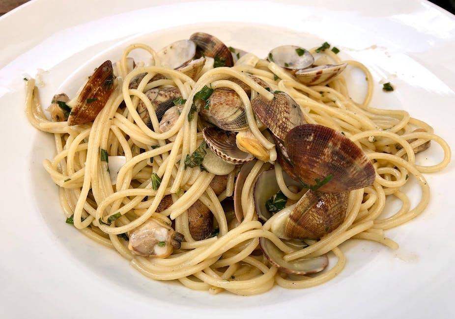 Spaghetti alle Vongole med muslinger og hvitvin
