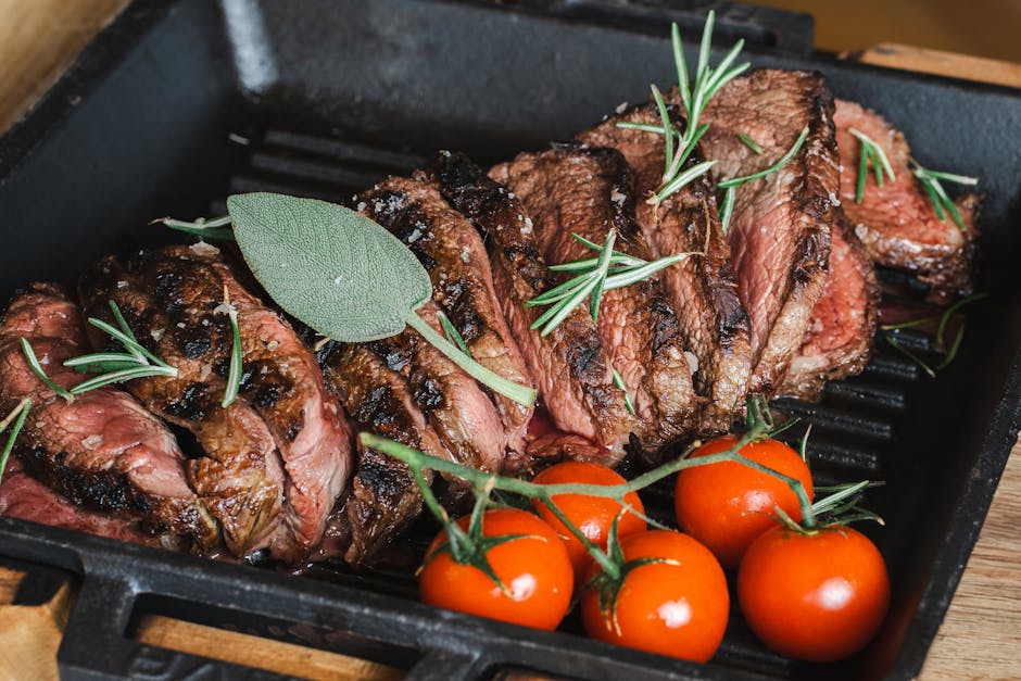 Grillet porterhouse med estragon- og tomatsalat