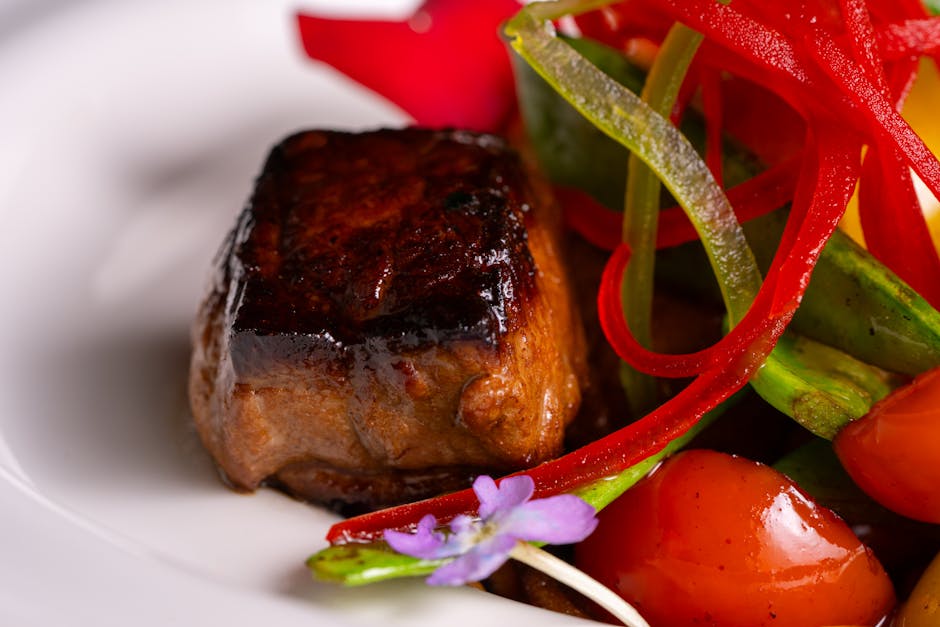 Tempeh med appelsin- og balsamicoglasur på grønnsaker