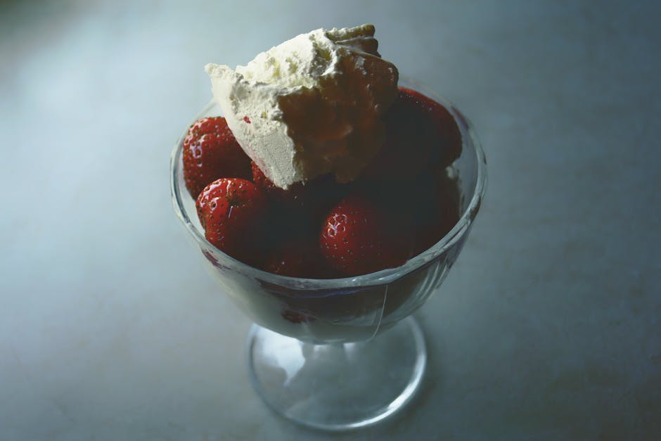 Jordbærgranita med pisket krem