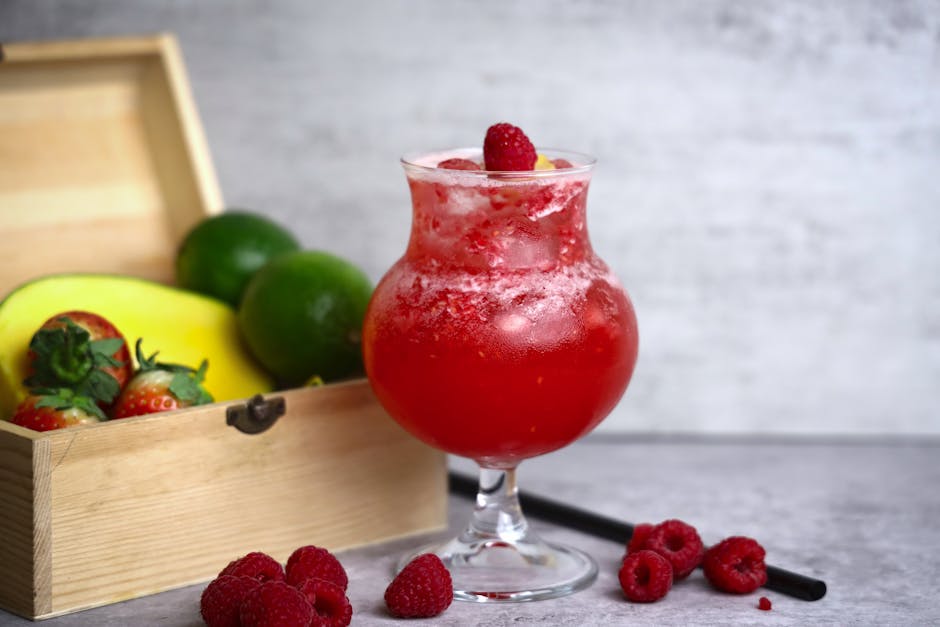 Forfriskende bringebær- og ingefærdrikk