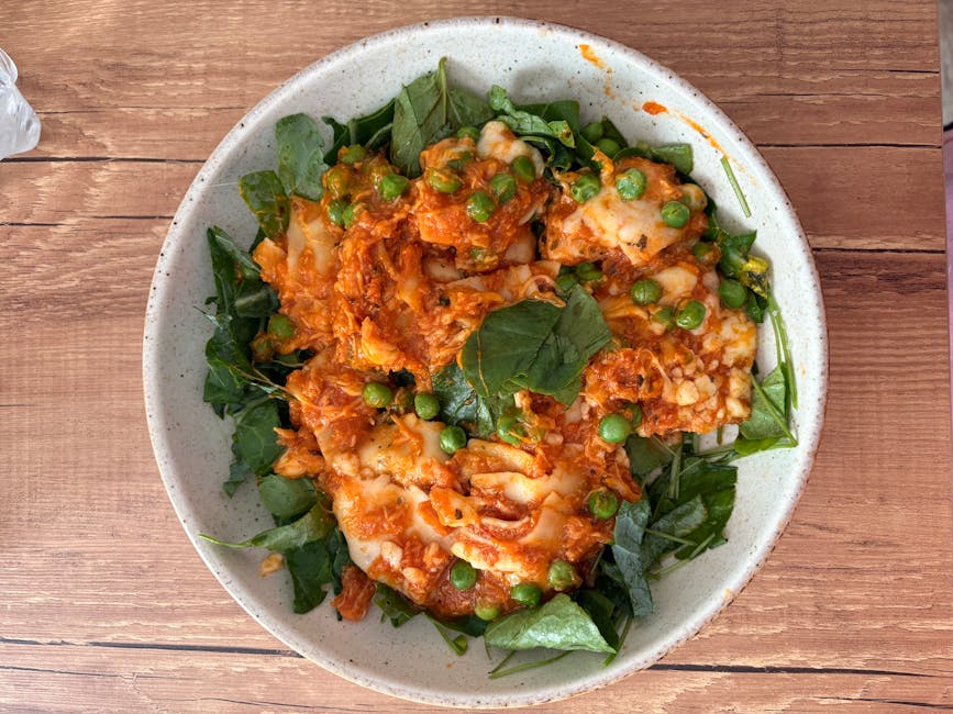 Pasta med pancetta og erter