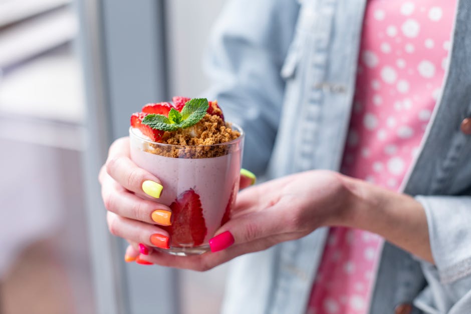 Rabarbrakrem med sprø havregryntopping