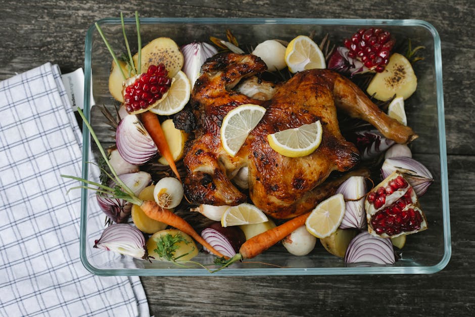 Appelsin- og kardemommerostet kylling med poteter