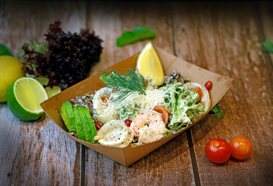 Hummer- og rekesalat på sprø baguetter