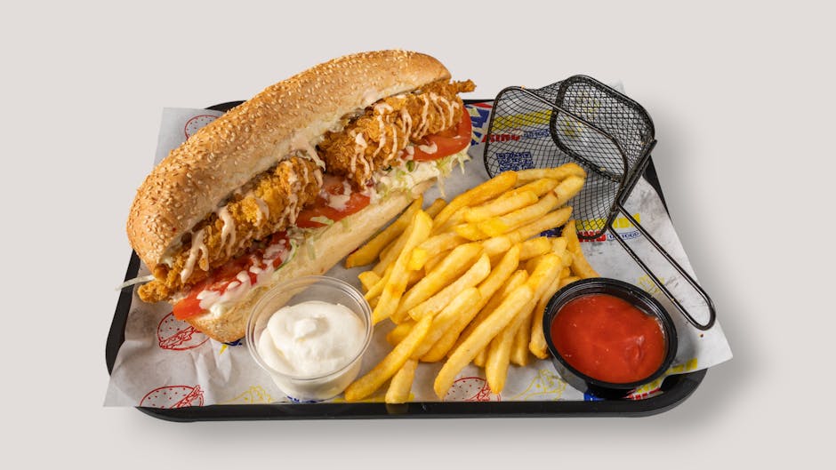 Italiensk kylling- og svinebaguette med hoagie-dressing