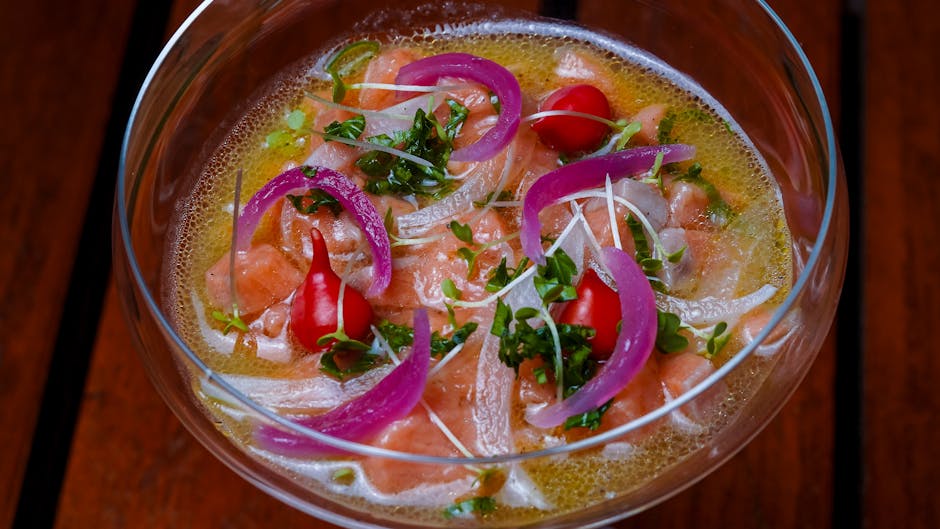 Ceviche av torsk eller breiflabb