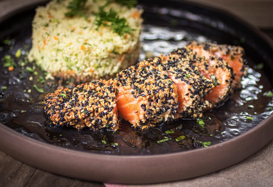 Laksefilet med couscous og fetaost