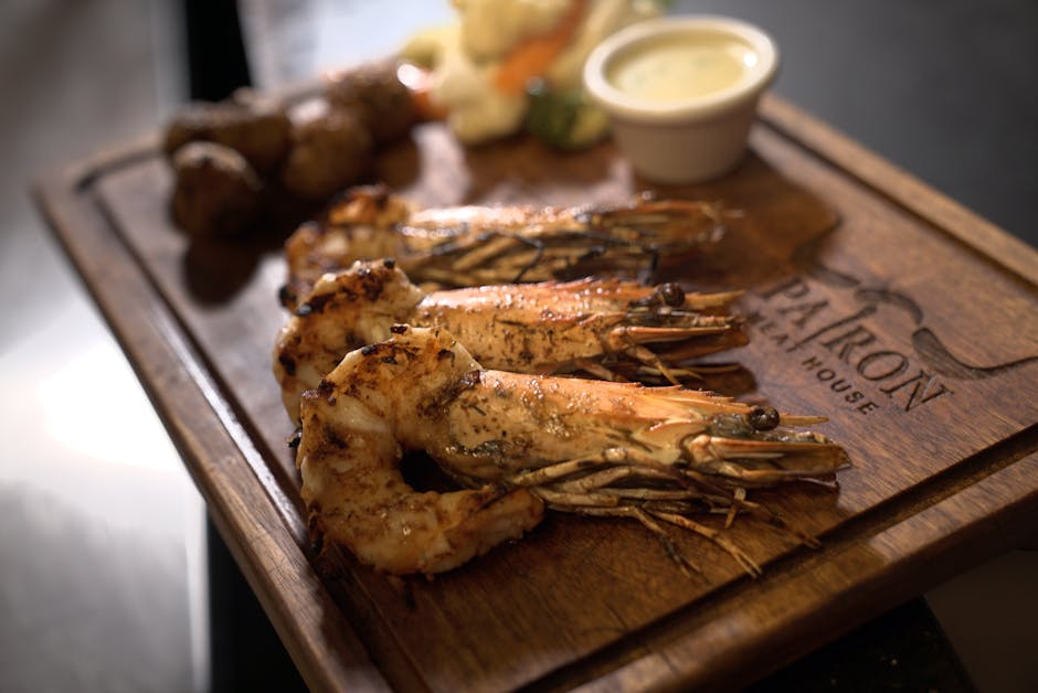 Grillede reker med hvitløksmajones