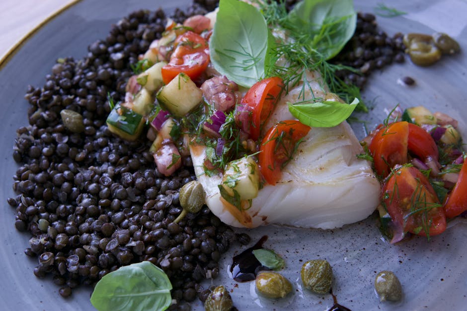 Hellefisk med pepitas, kapers og basilikum