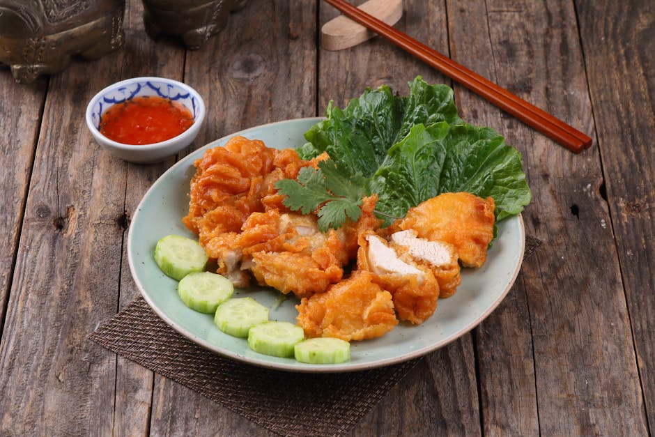 Sprø og saftig stekt kyllingfilet