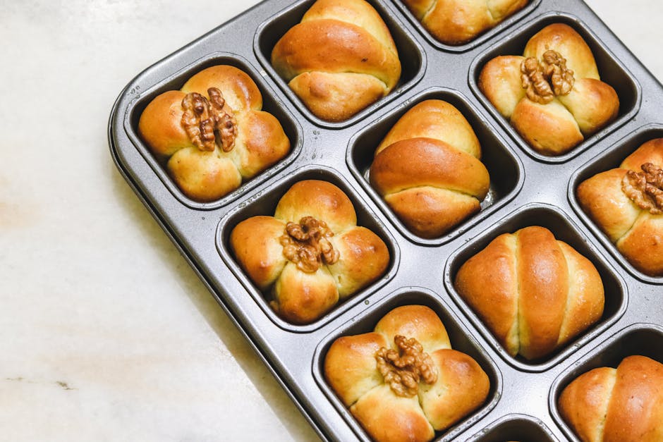 Raske gjærbrød i muffinsformer