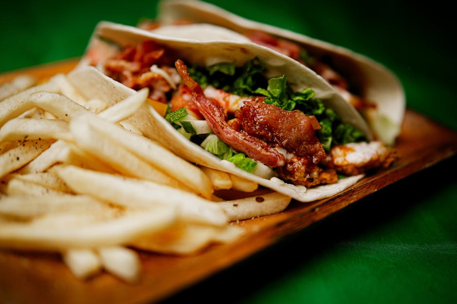Chipotle- og rekecrunchtacoer med bacon
