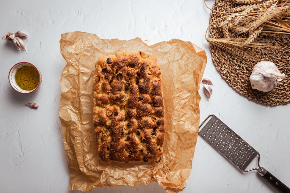 Enkel focaccia med olivenolje og salt