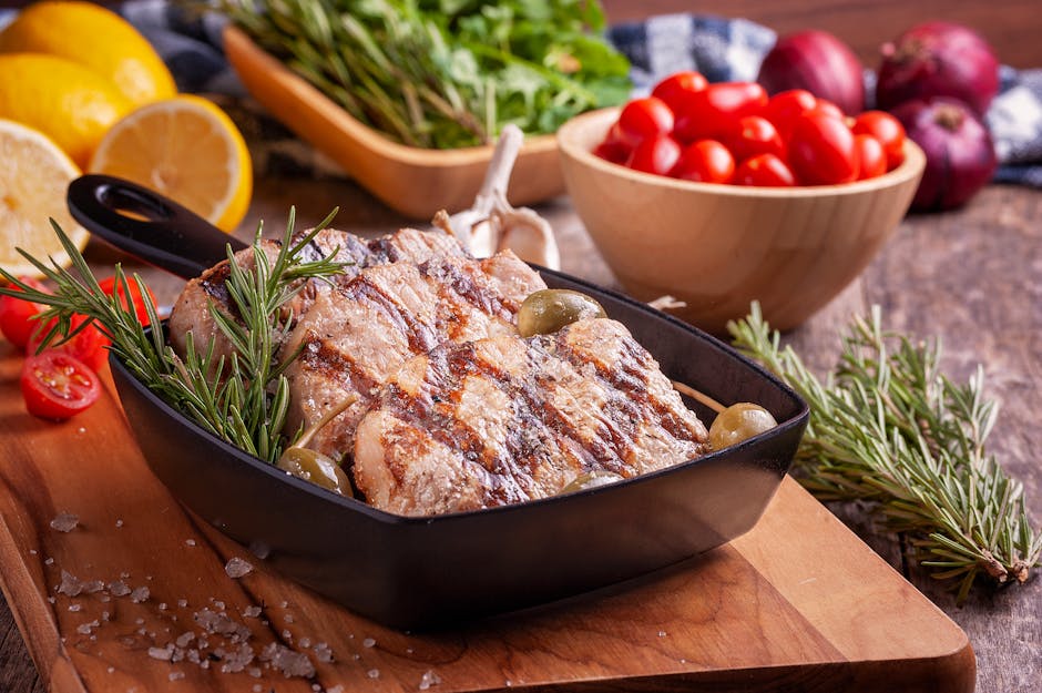 Grillet marinert sverdfisk med sitron og urter