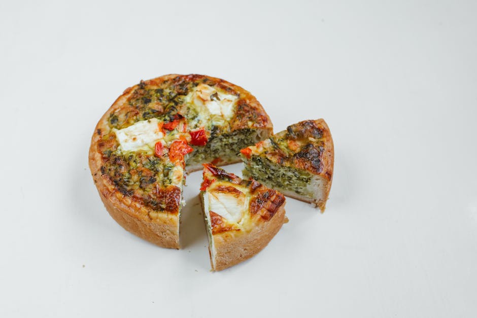 Spinat- og soppquiche med bacon