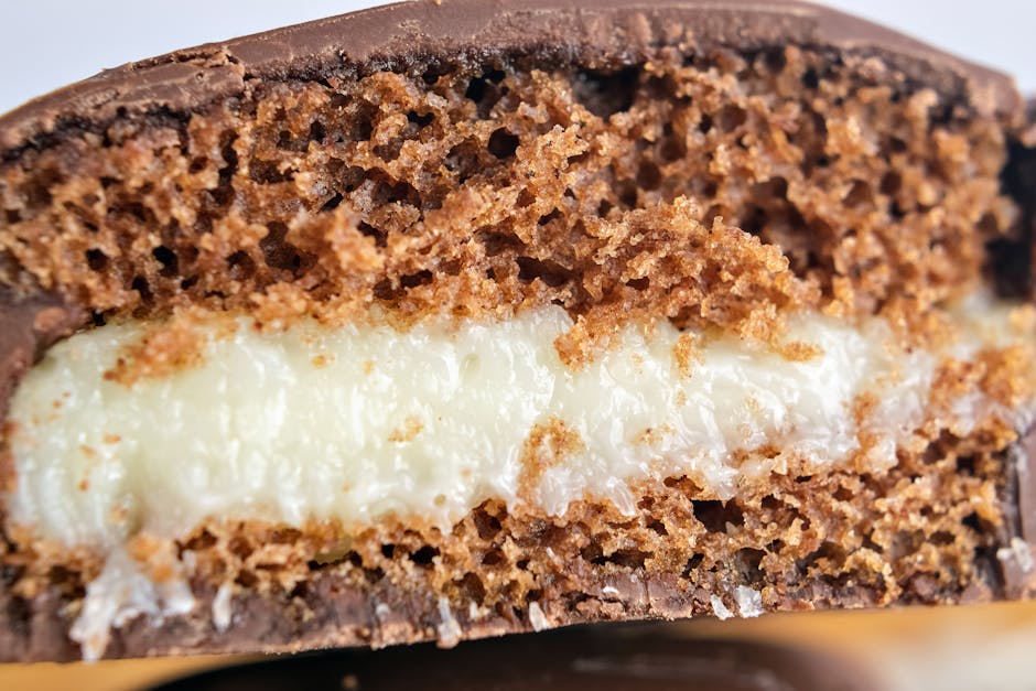 Kjempe Ding Dong-kake med sjokolade og kremfyll